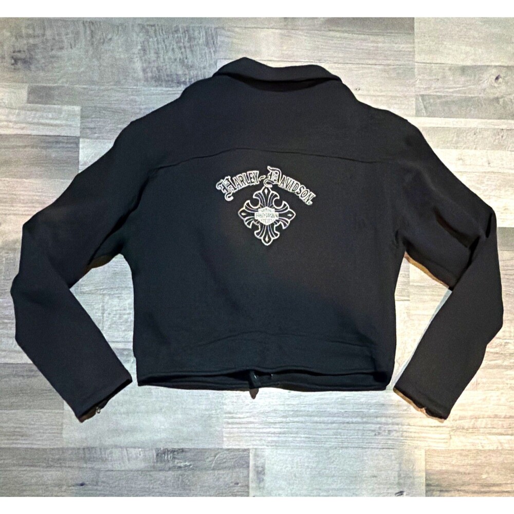 Harley-Davidson Women’s Large Black Zip-Up Jacket w/ Embroidered Back Logo